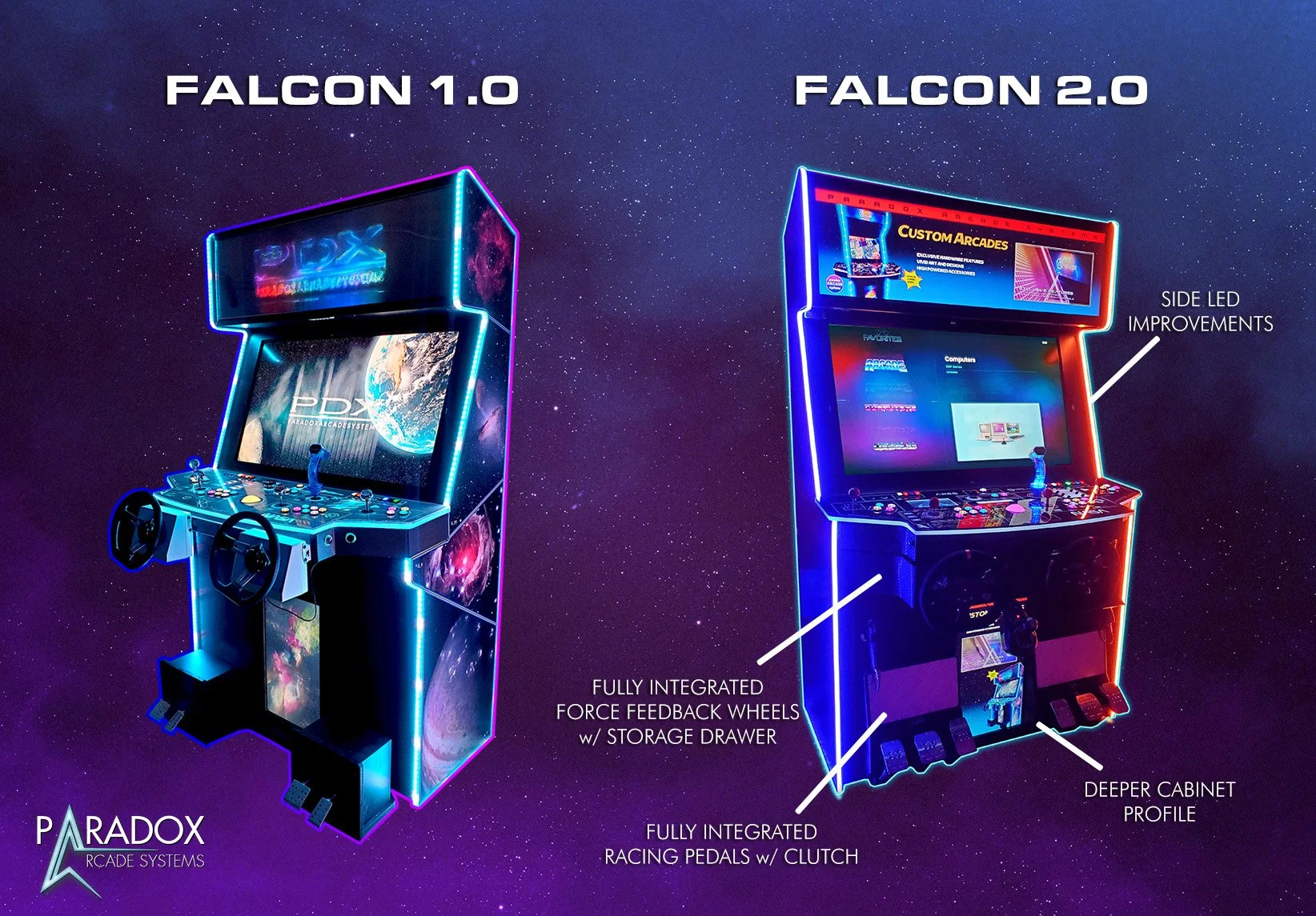 PREMIUM 'FALCON' v2.0 - XL 4 Player Arcade Cabinet — Paradox